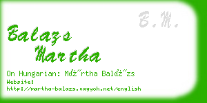 balazs martha business card